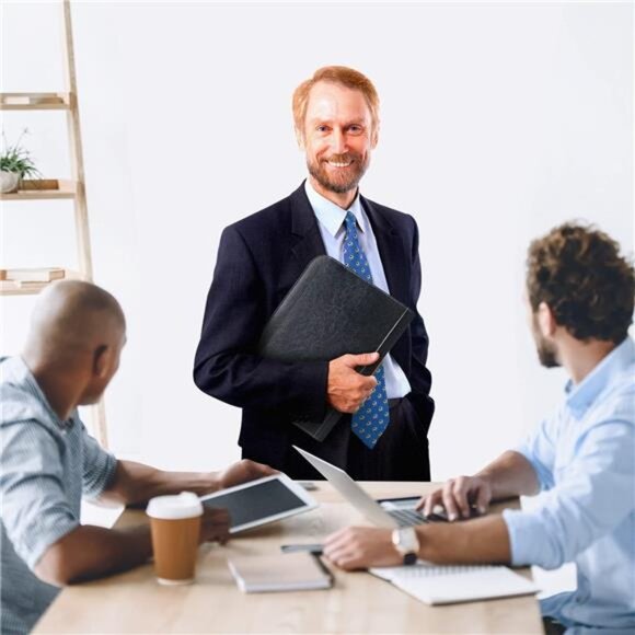 Portfolio Organizer folder Faux Leather Business Padfolio with Calculator - Picture 6 of 7